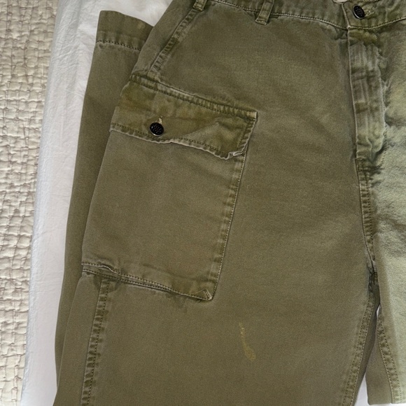 Free People Dark Green barrel leg Cargo Pants - Picture 7 of 7